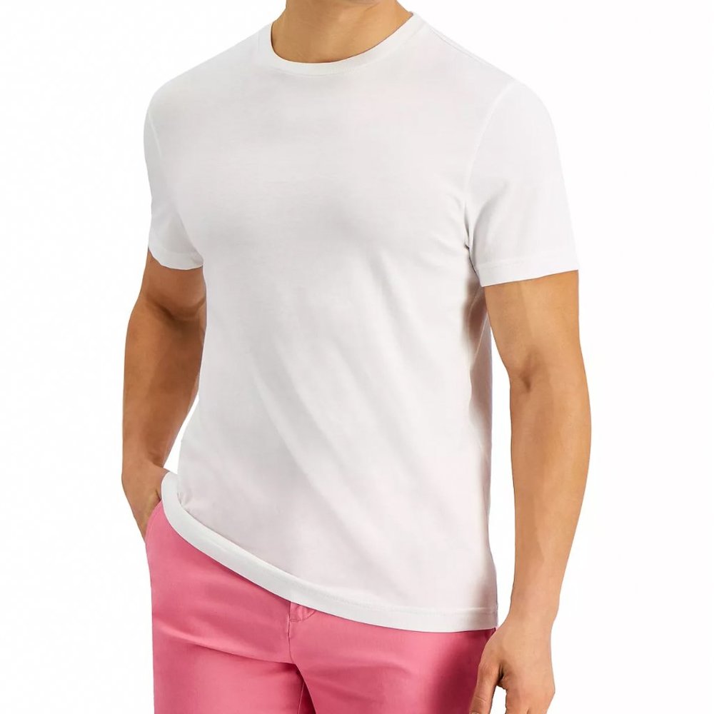 Club Room Men's Basic White Medium Crewneck T-Shirt